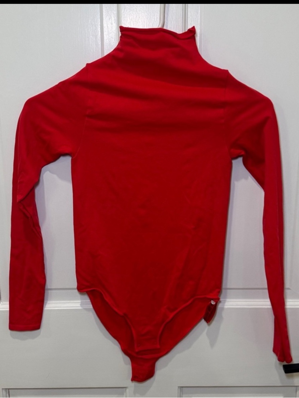 SKIMS Red Long Sleeve Mock Neck Bodysuit